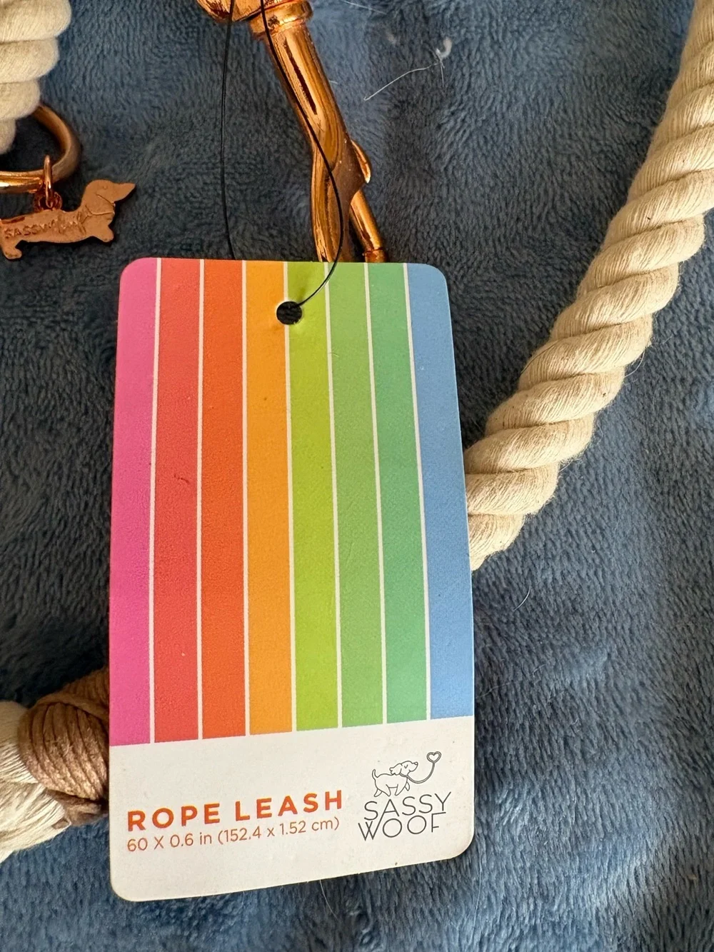Dog Rope Leash in Natural Cream - Comfortable Cotton Lead